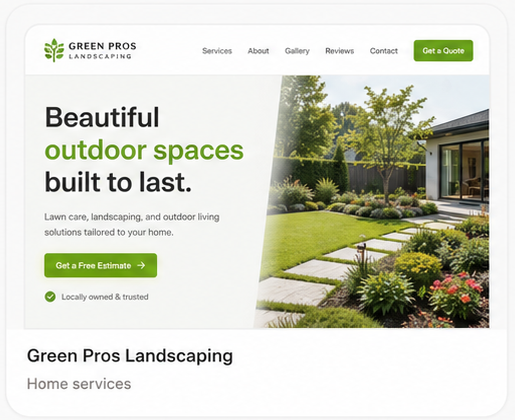 Green Pros Landscaping website preview