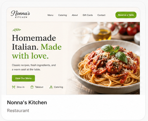 Nonna's Kitchen website preview