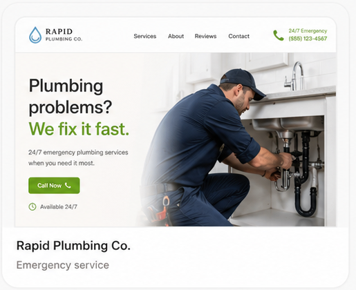 Rapid Plumbing Co. website preview