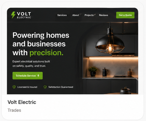 Volt Electric website preview