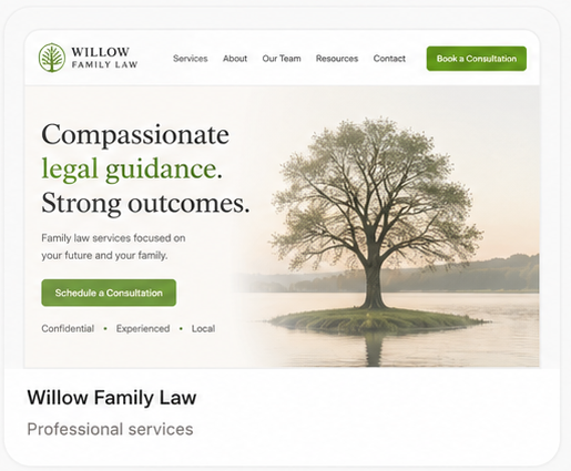 Willow Family Law website preview